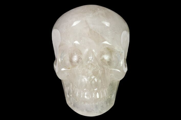Realistic, Polished Brazilian Quartz Crystal Skull #151083